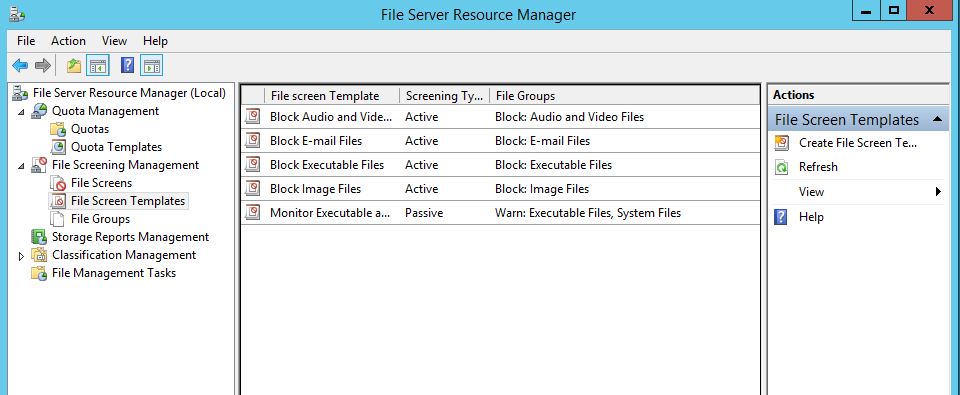 Windows Server 2012 R2 File Server File QuotaYönetimi