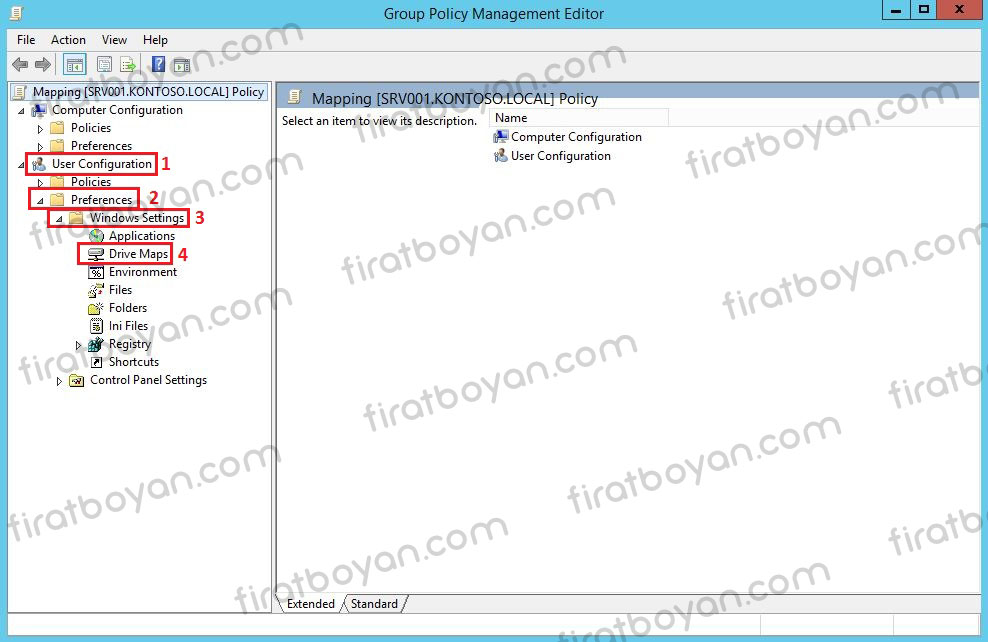 Group Policy ile Map Drive 