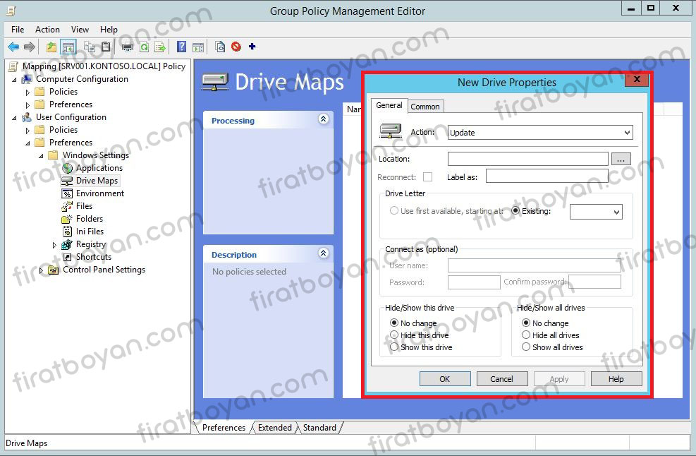 Group Policy ile Map Drive 