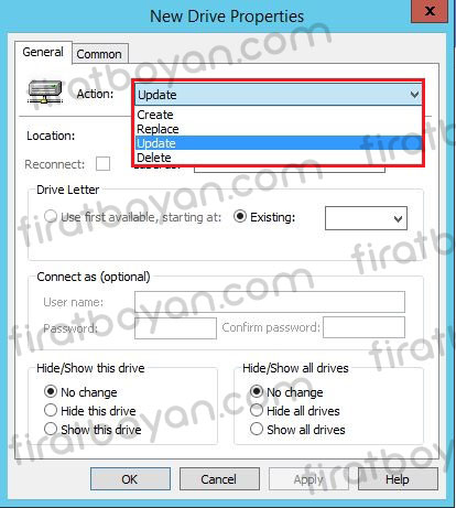 Group Policy ile Map Drive 