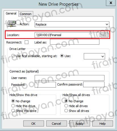 Group Policy ile Map Drive 