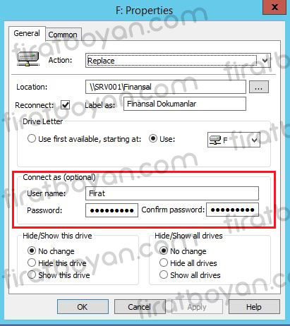 Group Policy ile Map Drive 