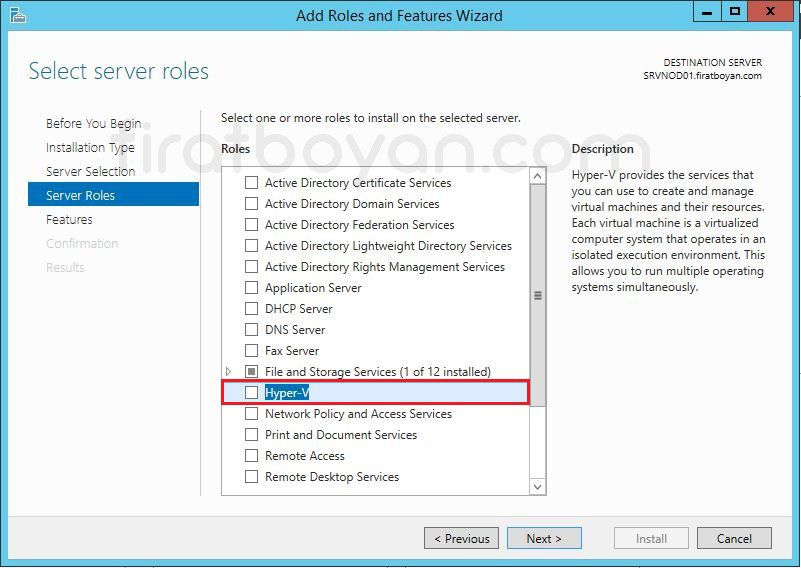 Windows Server 2012 Hyper-V Failover Cluster Kurulumu