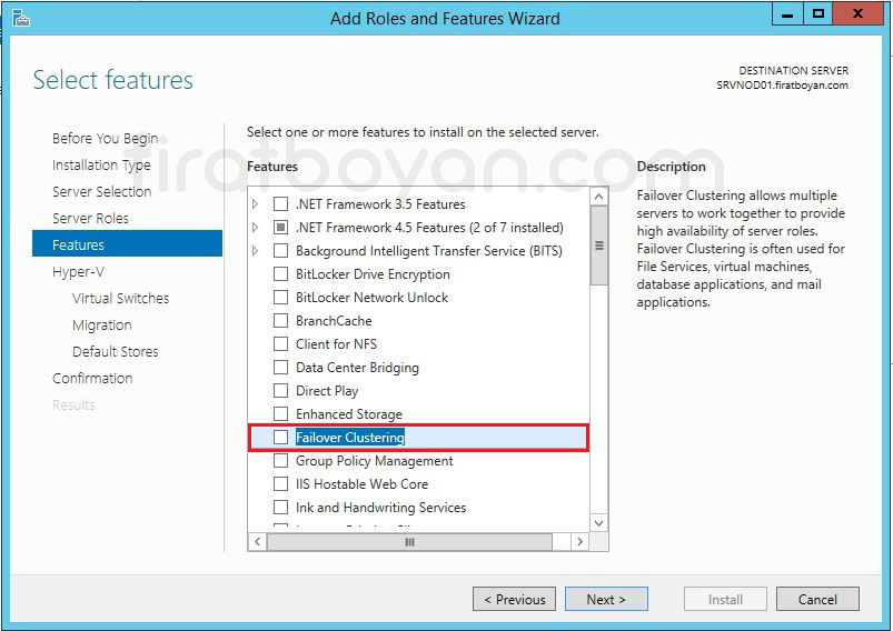 Windows Server 2012 Hyper-V Failover Cluster Kurulumu