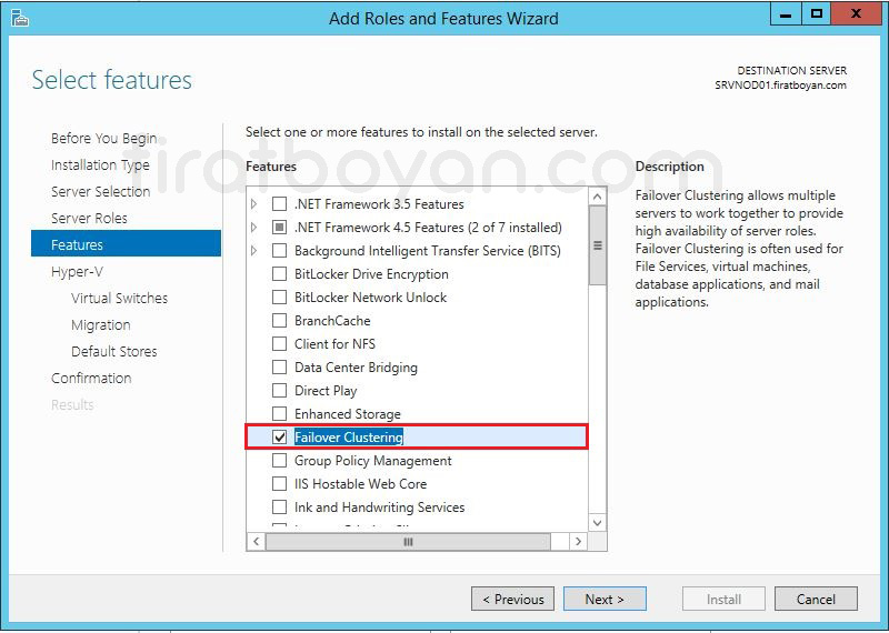 Windows Server 2012 Hyper-V Failover Cluster Kurulumu