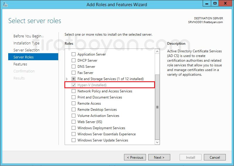 Windows Server 2012 Hyper-V Failover Cluster Kurulumu