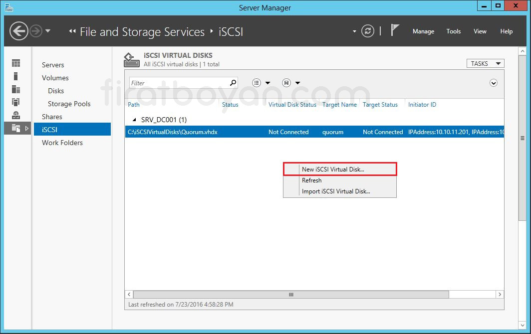 Windows Server 2012 Hyper-V Failover Cluster Kurulumu