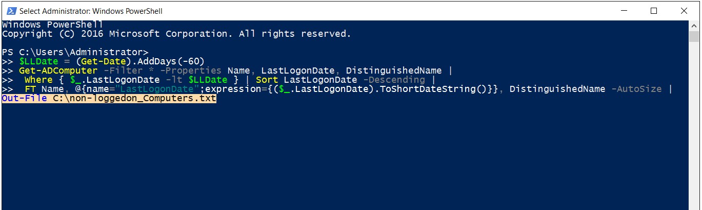 PowerShell Lastlogon Script 