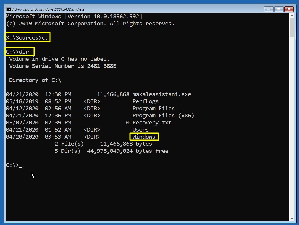 Utilman.exe ile Local Administrator Hesanını Enable Etme