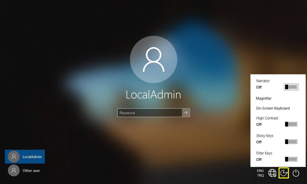 Utilman.exe ile Local Administrator Hesanını Enable Etme