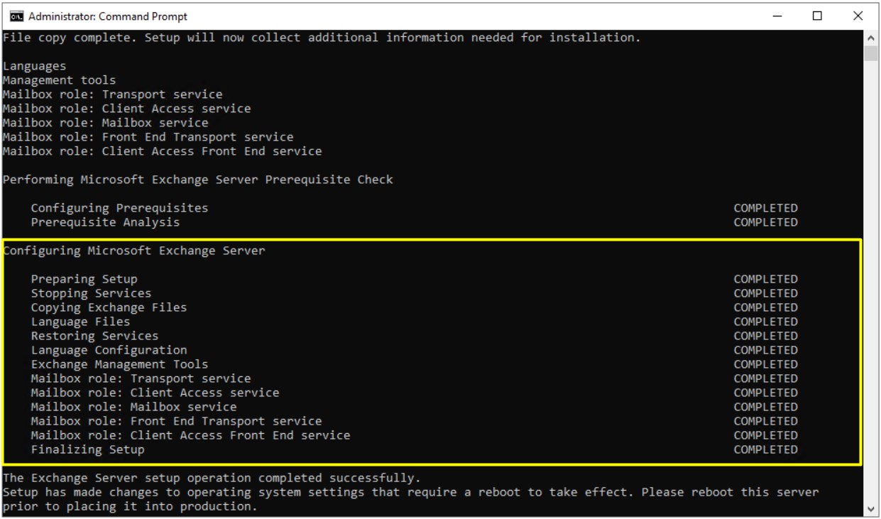 exchange server 2019 kurulumu