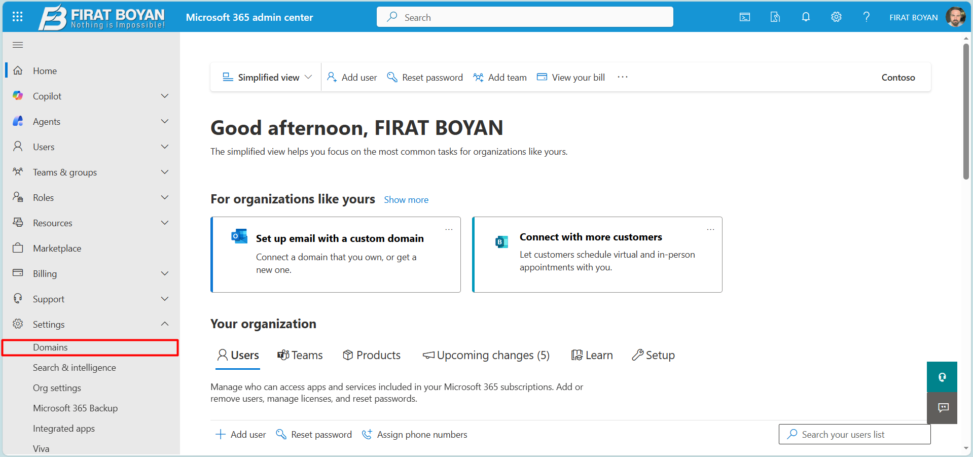 Microsoft 365’te Domain Ekleme