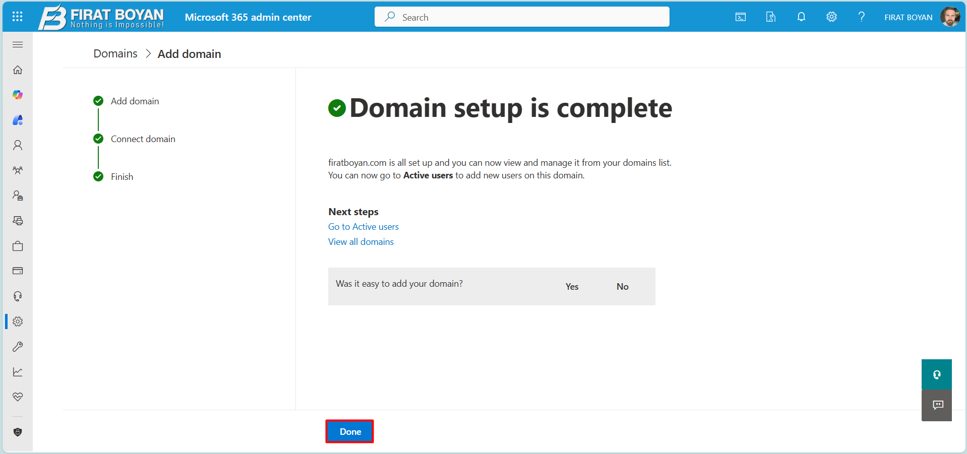 Microsoft 365’te Domain Ekleme