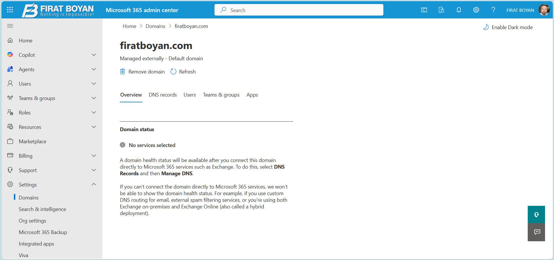 Microsoft 365’te Domain Ekleme