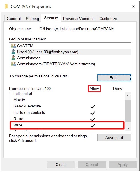 NTFS (New Technology File System) İzinleri (Security Permissions)