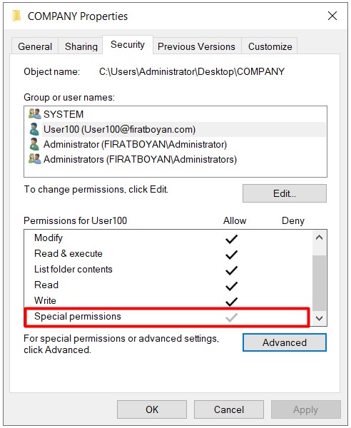 NTFS (New Technology File System) İzinleri (Security Permissions)