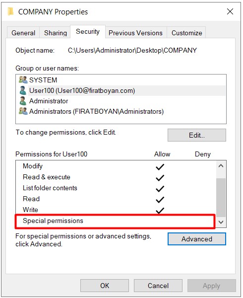 NTFS (New Technology File System) İzinleri (Security Permissions)