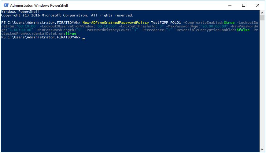 PowerShell İle Fine Grained Password Policy (FGPP) Oluşturma