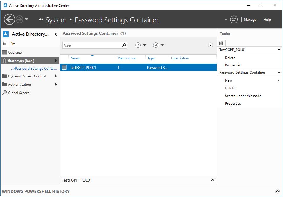 PowerShell İle Fine Grained Password Policy (FGPP) Oluşturma