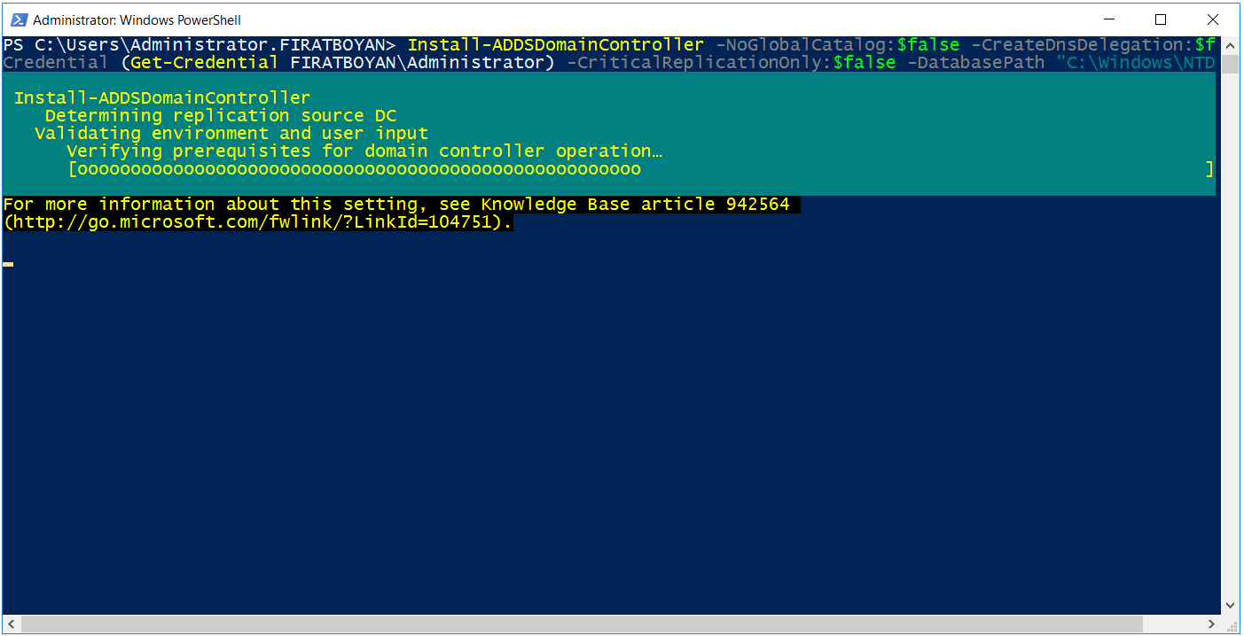 powershell ile additional dc kurulumu