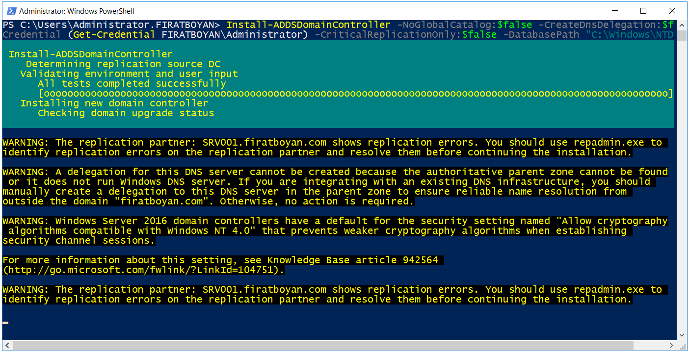 powershell ile additional dc kurulumu