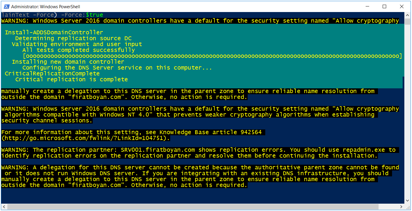 powershell ile additional dc kurulumu