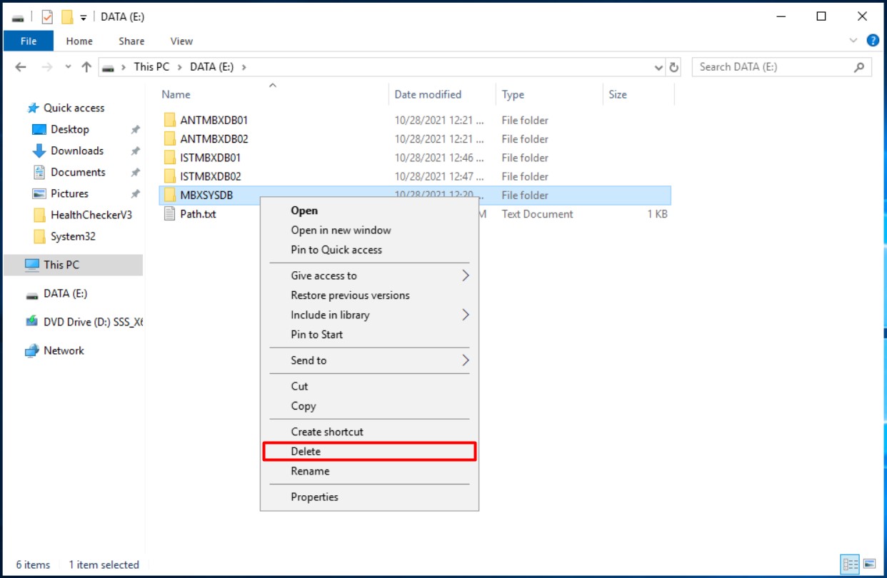 Exchange Server 2019'da DAG Database çıkartma