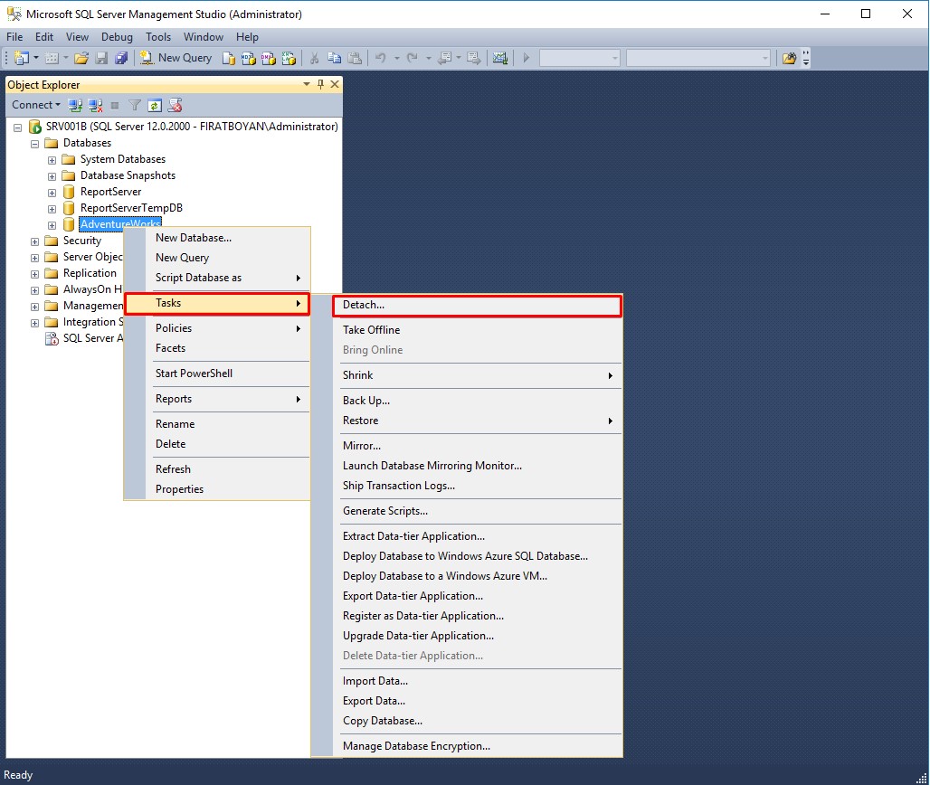  sql server database log dosyası temizleme, küçültme