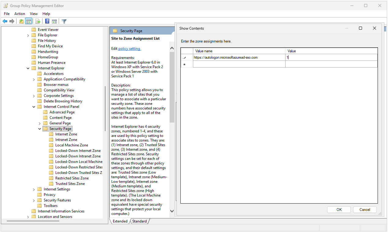 Seamless-SSO-Configuration GPO Group Policy