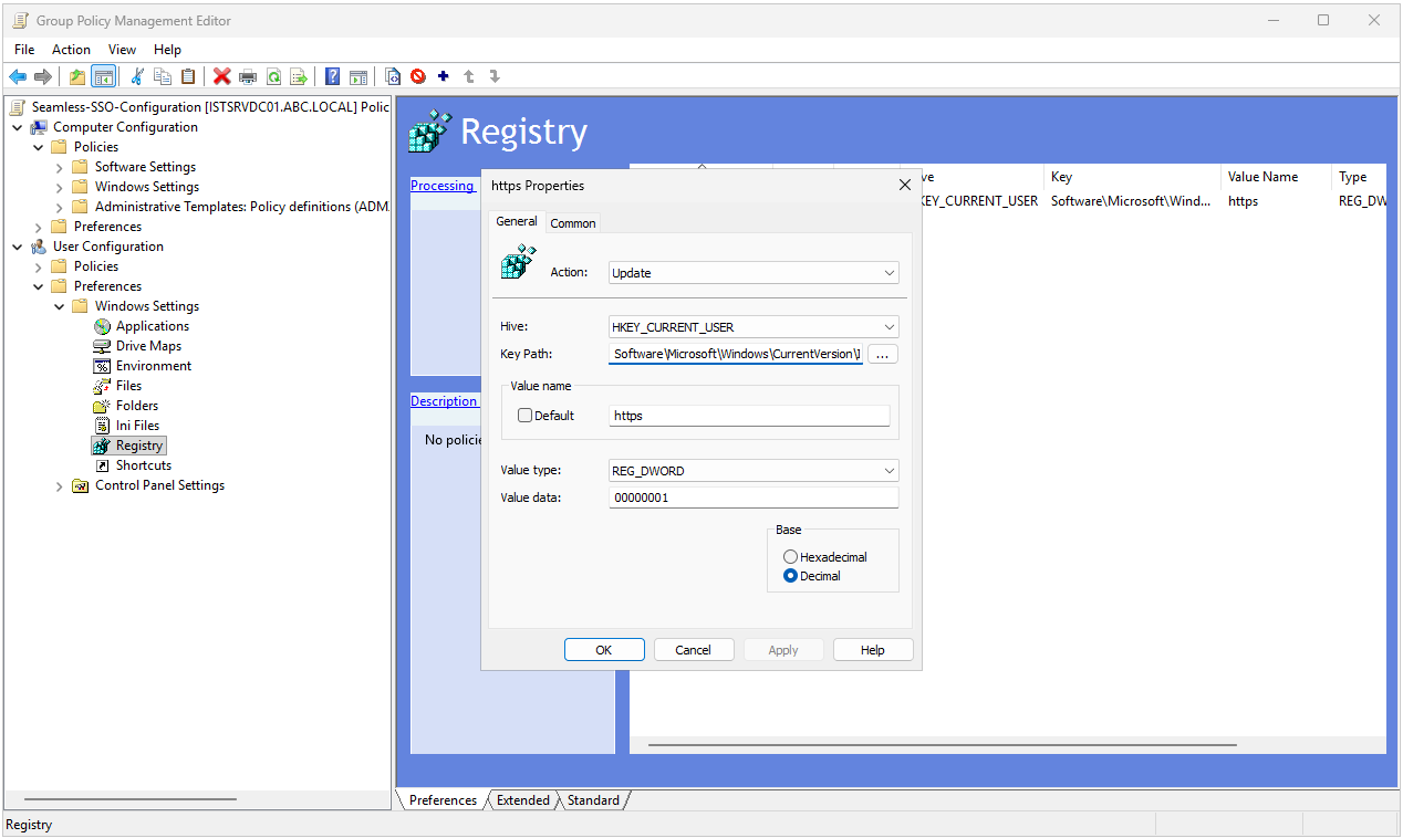 Seamless-SSO-Configuration GPO Group Policy