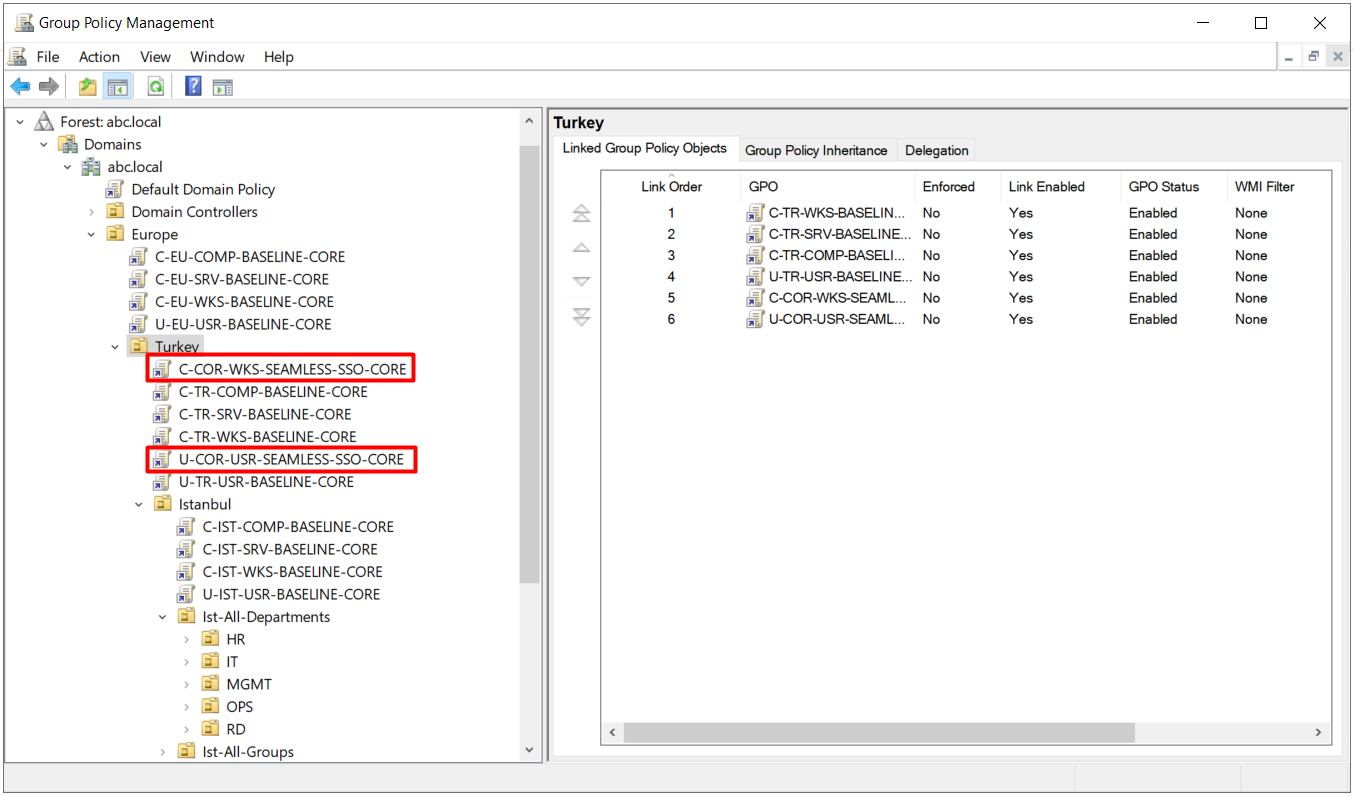 Seamless SSO GPO Settings