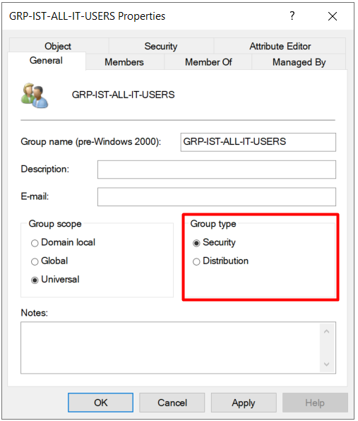 Active Directory Security & Distribution Group