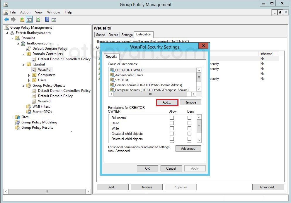 WSUS GPO-Group Policy