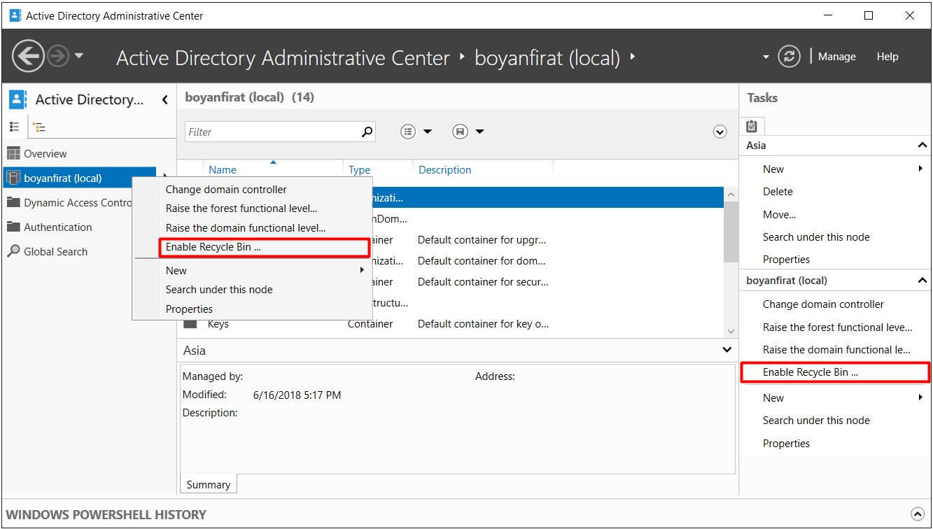 Active Directory Recycle Bin