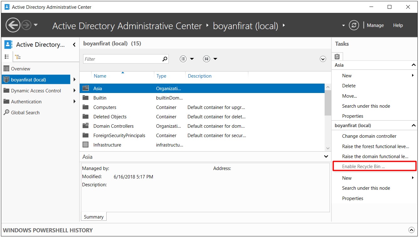 Active Directory Recycle Bin