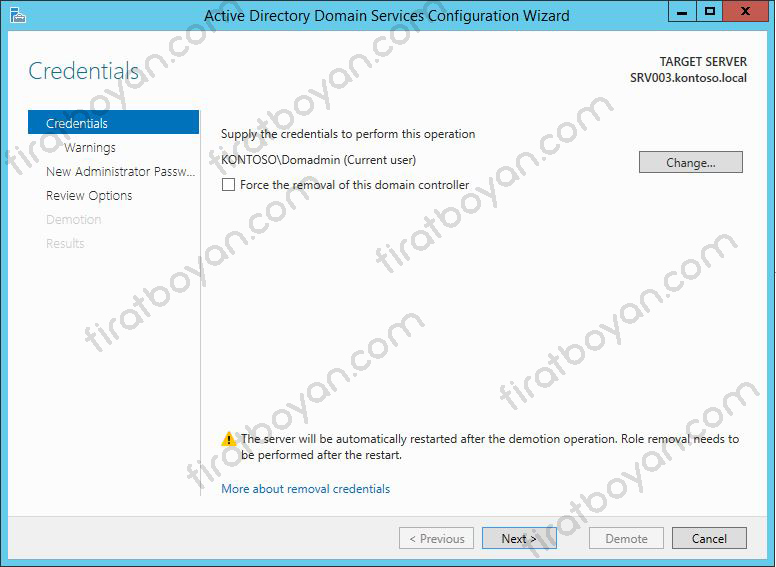 active directory removal