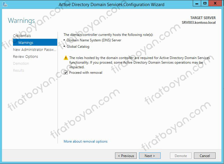 active directory removal