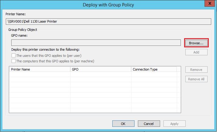 Deploy with Group Policy ile Yazıcı-Printer Deploy Etme