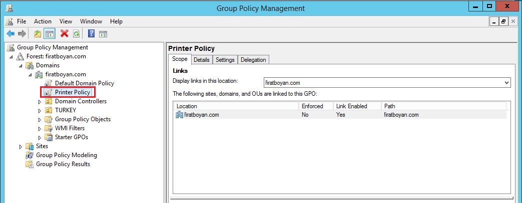 Deploy with Group Policy ile Yazıcı-Printer Deploy Etme