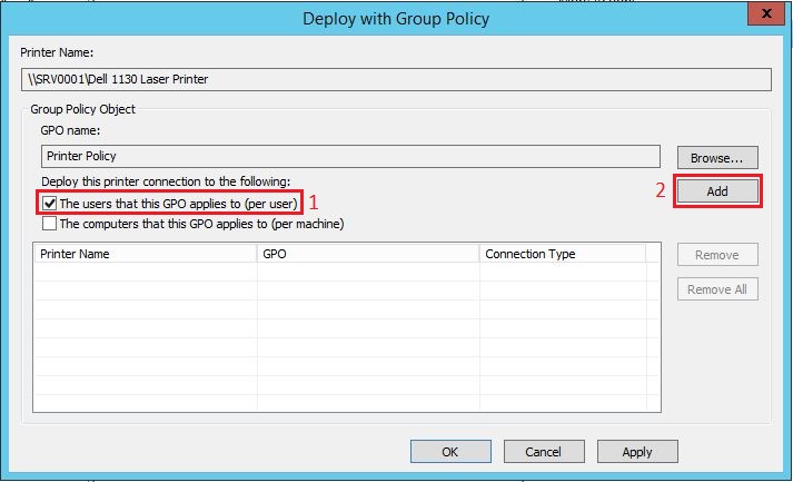 Deploy with Group Policy ile Yazıcı-Printer Deploy Etme