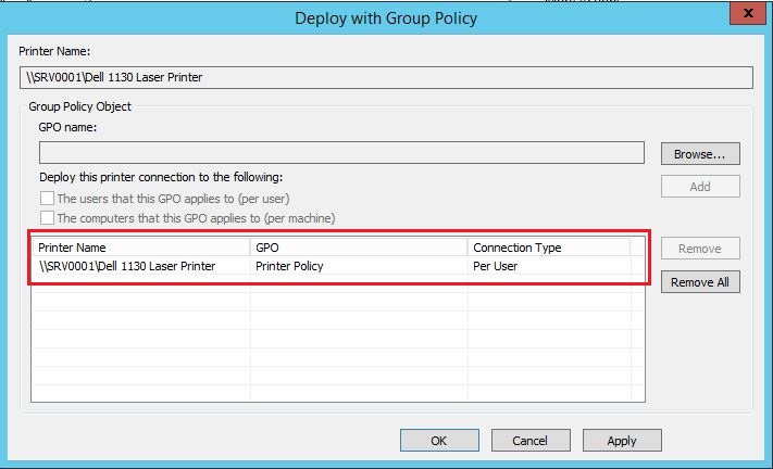 Deploy with Group Policy ile Yazıcı-Printer Deploy Etme