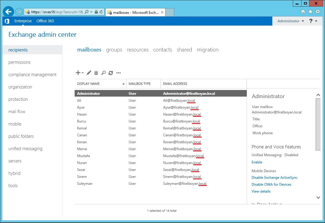 Exchange server 2016 Email Address Policy