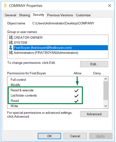 sharing permissions-paylaşım izinleri