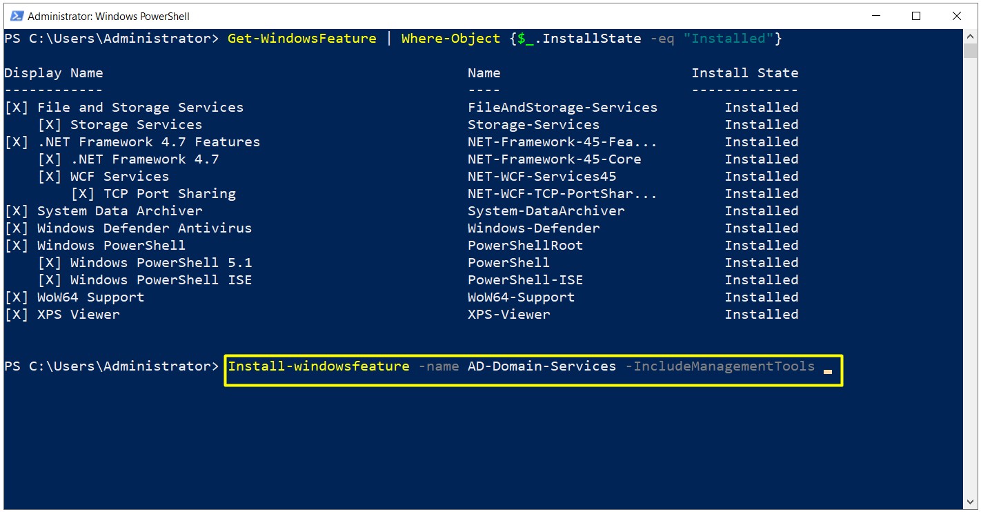 Powershell ile Active Directory 2019 Kurulumu