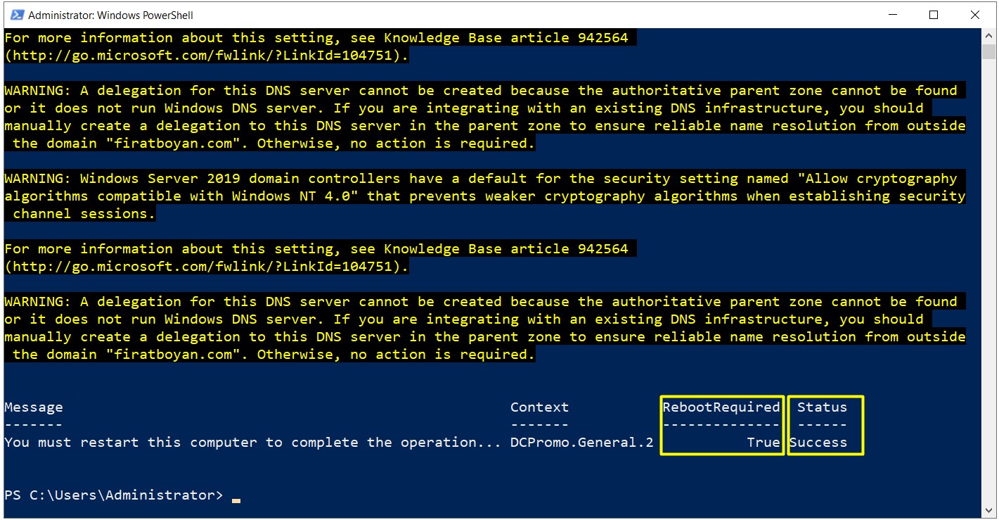 Powershell ile Active Directory 2019 Kurulumu