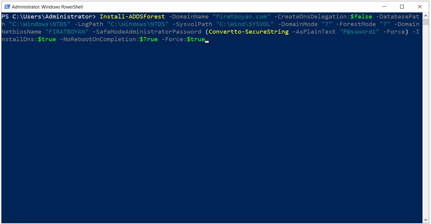 Powershell ile Active Directory 2019 Kurulumu