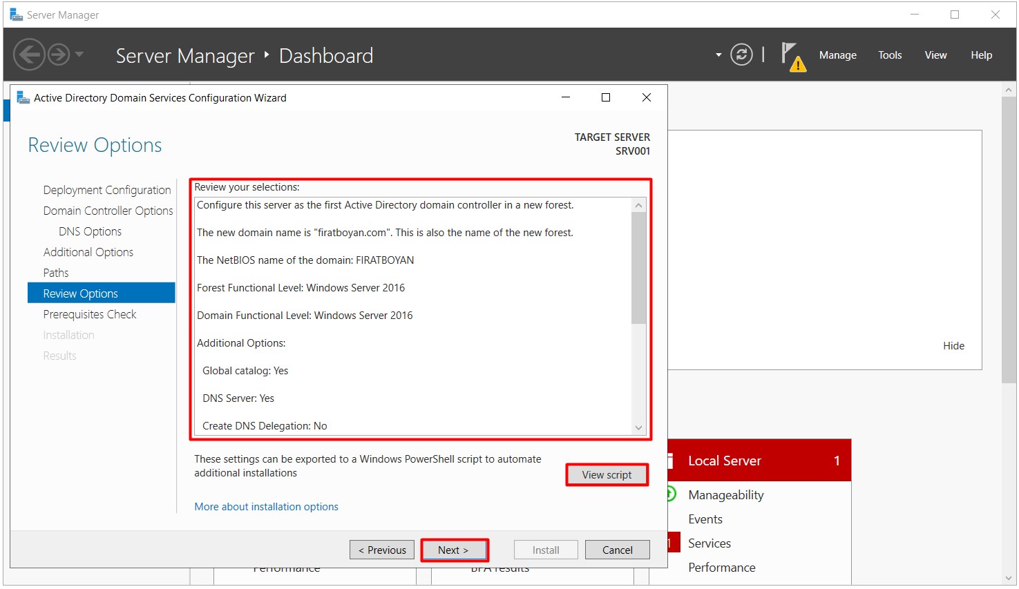 Active Directory 2019 Installation