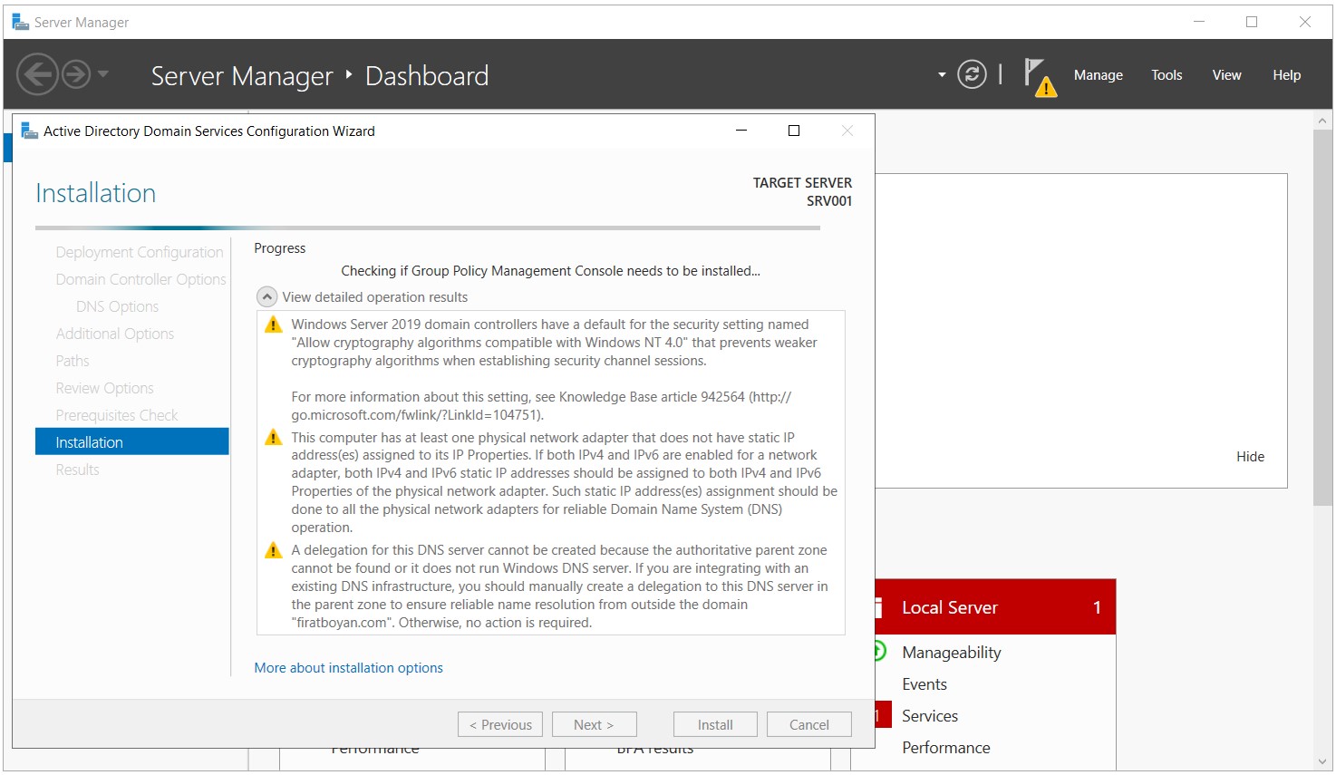 Active Directory 2019 Installation