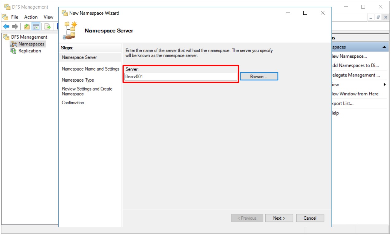 DFS High Availability Configuration