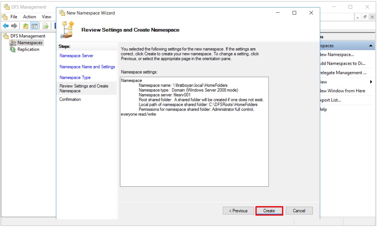 DFS High Availability Configuration